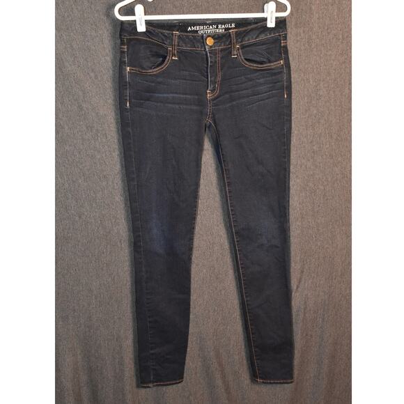 American Eagle Outfitters Jegging Women's 8 Super Stretch Dark Denim Leggings - Picture 1 of 8